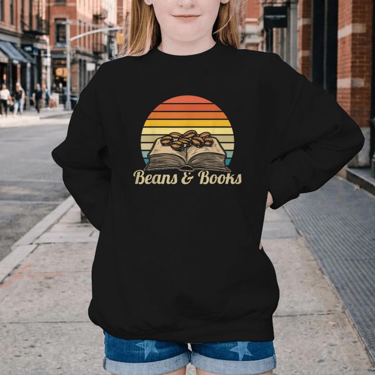 Coffee Beans & Books Retro Bookworm Librarian Youth Crewneck Sweatshirt Coffee Beans & Books Retro Bookworm Librarian Youth Crewneck Sweatshirt