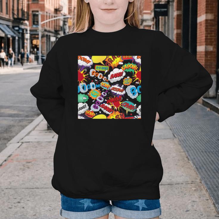 Comic Book Pop Art Modern Fun Youth Crewneck Sweatshirt