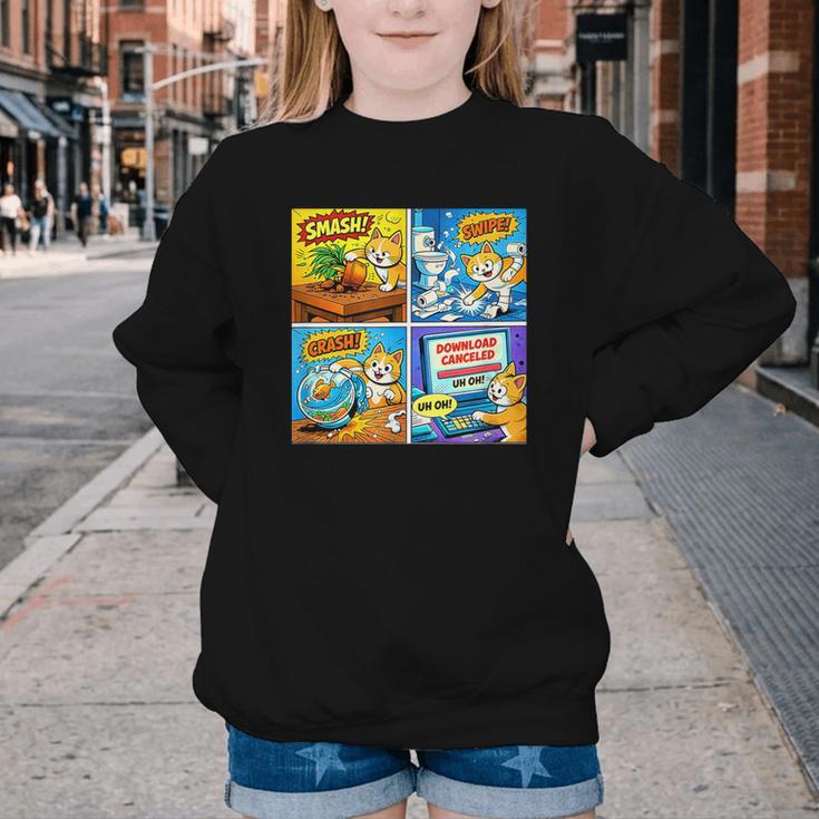 Comic Reader Comic Book Merch Vintage Reading Comic Books Youth Crewneck Sweatshirt