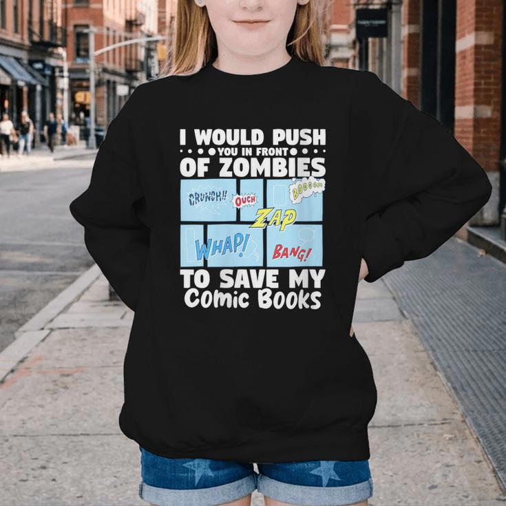 Comics Collecting Book Collector Guide Comics Lover Youth Crewneck Sweatshirt