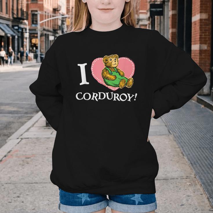 Corduroy I Heart Corduroy Teddy Bear Retro Children's Book Youth Crewneck Sweatshirt Corduroy I Heart Corduroy Teddy Bear Retro Children's Book Youth Crewneck Sweatshirt