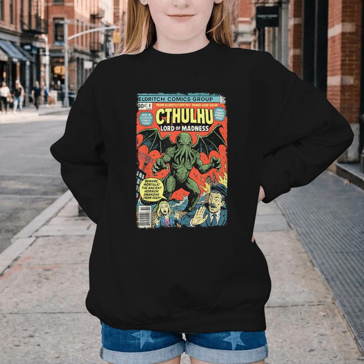 Cthulhu Lord Of Madness Vintage Comic Book Cover Youth Crewneck Sweatshirt Cthulhu Lord Of Madness Vintage Comic Book Cover Youth Crewneck Sweatshirt
