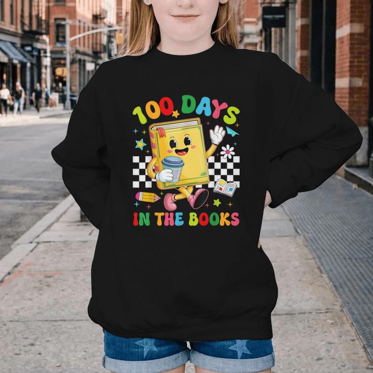 Cute 100 Days In The Books Groovy Boy Girl Teacher Youth Crewneck Sweatshirt Cute 100 Days In The Books Groovy Boy Girl Teacher Youth Crewneck Sweatshirt