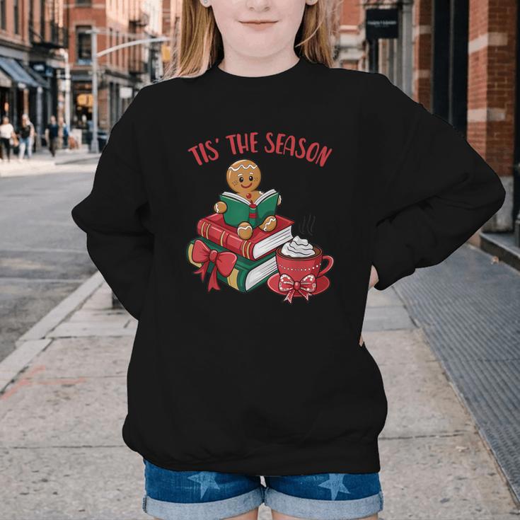 Cute Gingerbread Man Reading Book Nerd Christmas Bookish Youth Crewneck Sweatshirt Cute Gingerbread Man Reading Book Nerd Christmas Bookish Youth Crewneck Sweatshirt