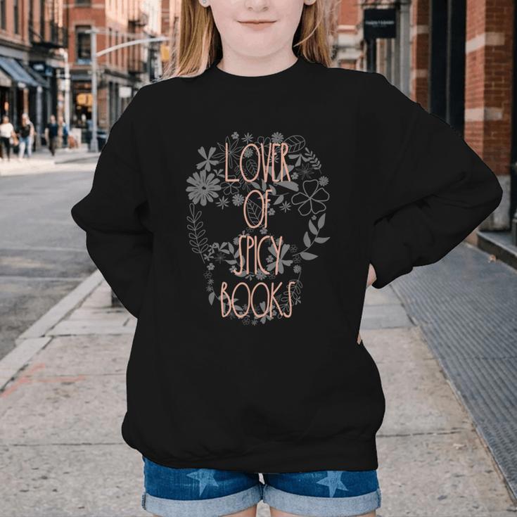 Dark Romance Book Lover Women Read Spicy Books Skeleton Dibs Youth Crewneck Sweatshirt
