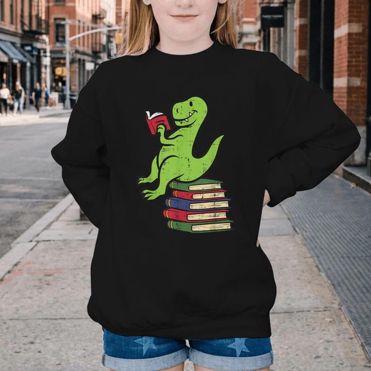 Dino Reading Read Reading Librarian Book Men Boys Kids Youth Crewneck Sweatshirt Dino Reading Read Reading Librarian Book Men Boys Kids Youth Crewneck Sweatshirt
