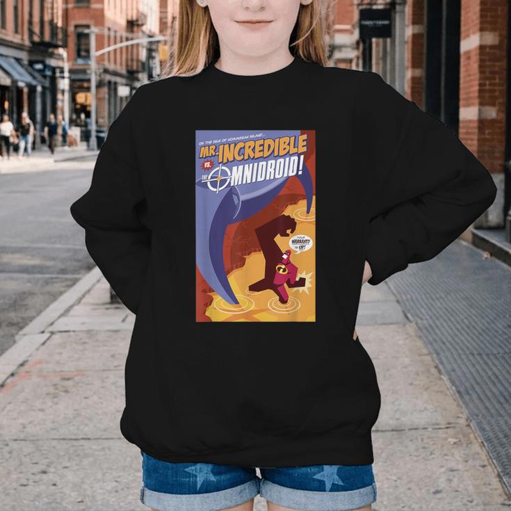Disney Pixar The Incredibles Omnidroid Comic Book Cover Youth Crewneck Sweatshirt Disney Pixar The Incredibles Omnidroid Comic Book Cover Youth Crewneck Sweatshirt