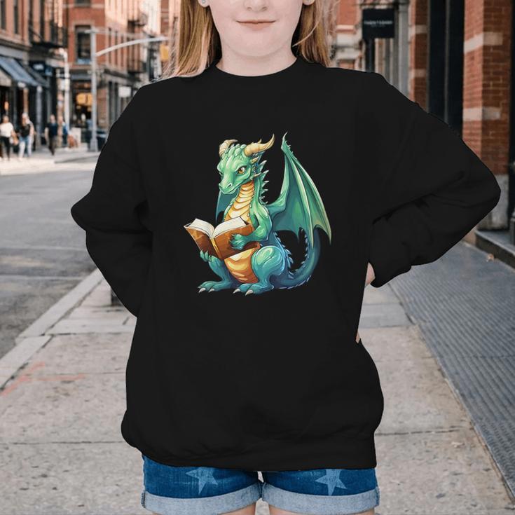 Dragon With Book Youth Crewneck Sweatshirt Dragon With Book Youth Crewneck Sweatshirt