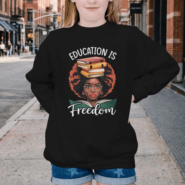 Education Is Freedom African Teacher Books Lovers Youth Crewneck Sweatshirt