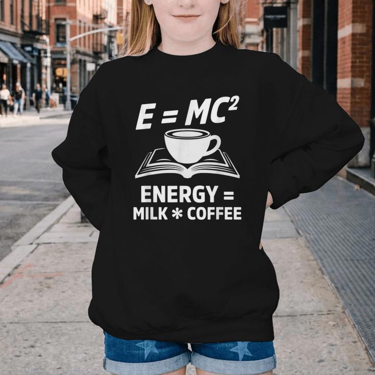 EMC2 Energy Milk x Coffee Science Book Math Lover Youth Crewneck Sweatshirt