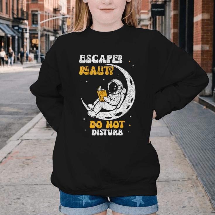 Escaped Reality Do Not Disturb Book Lover Youth Crewneck Sweatshirt