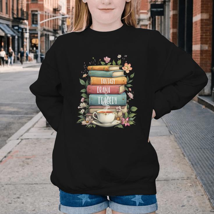 Fantasy Drama Tragedy Book Lover Subtle Watercolor Youth Crewneck Sweatshirt