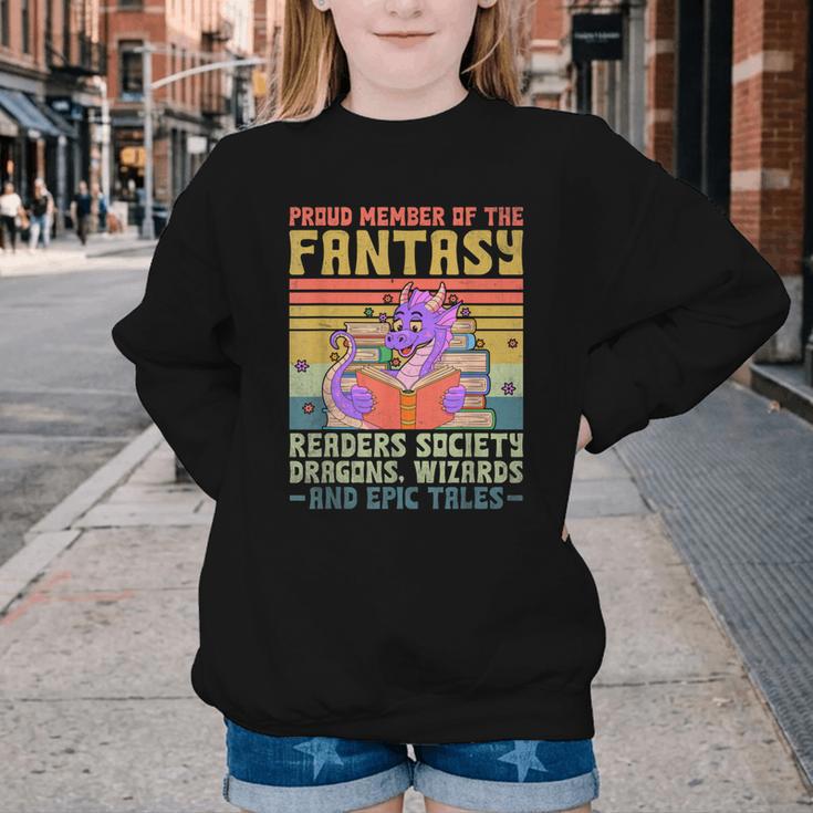 Fantasy Reader Society Reading Book Retro Bookworm Reader Youth Crewneck Sweatshirt