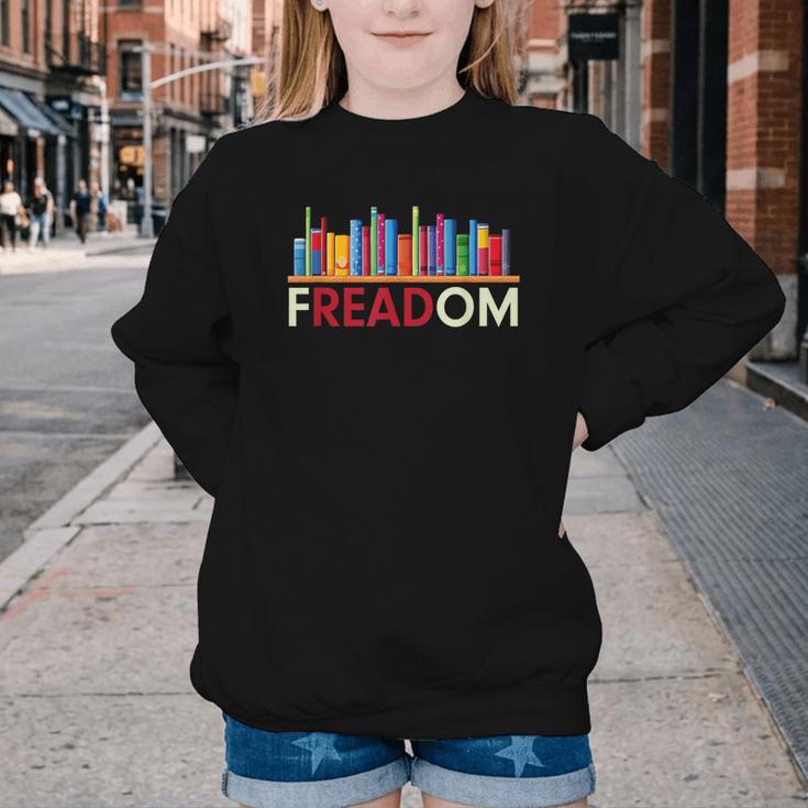 Freadom Anti-Banned Books – Read Banned Books Library Youth Crewneck Sweatshirt