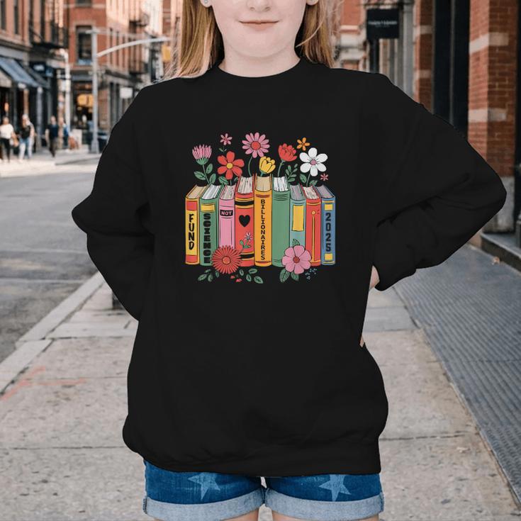 Fund Science Not Billionaires Books Support Scientist Youth Crewneck Sweatshirt