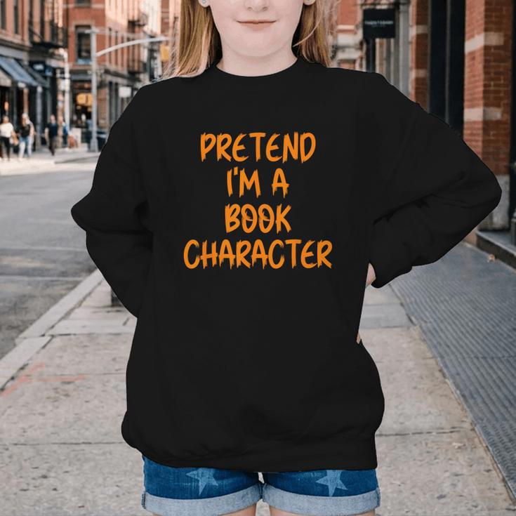 Halloween Pretend I'm Book Character Costume Lazy Adult Kids Youth Crewneck Sweatshirt