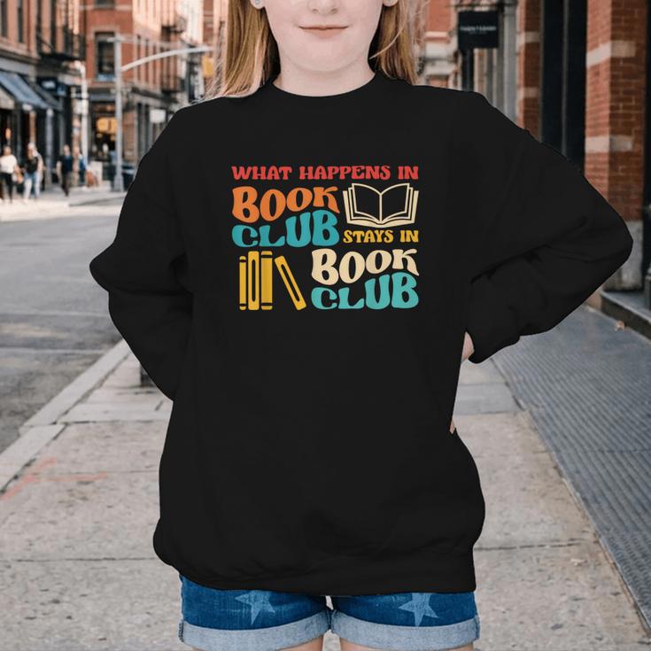 What Happens In Book Club Stays In Book Club Retro Youth Crewneck Sweatshirt What Happens In Book Club Stays In Book Club Retro Youth Crewneck Sweatshirt