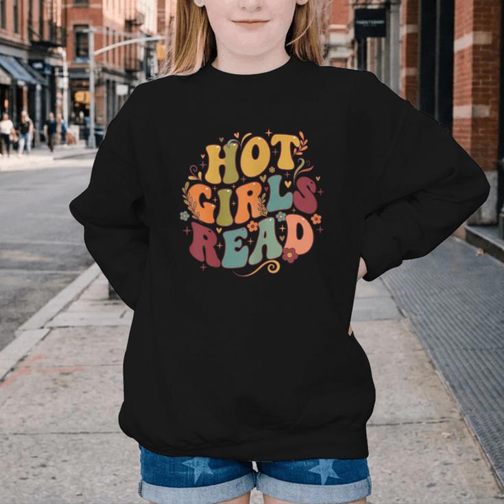 Hot Girls Read Aesthetic Book Lover Reading Youth Crewneck Sweatshirt Hot Girls Read Aesthetic Book Lover Reading Youth Crewneck Sweatshirt