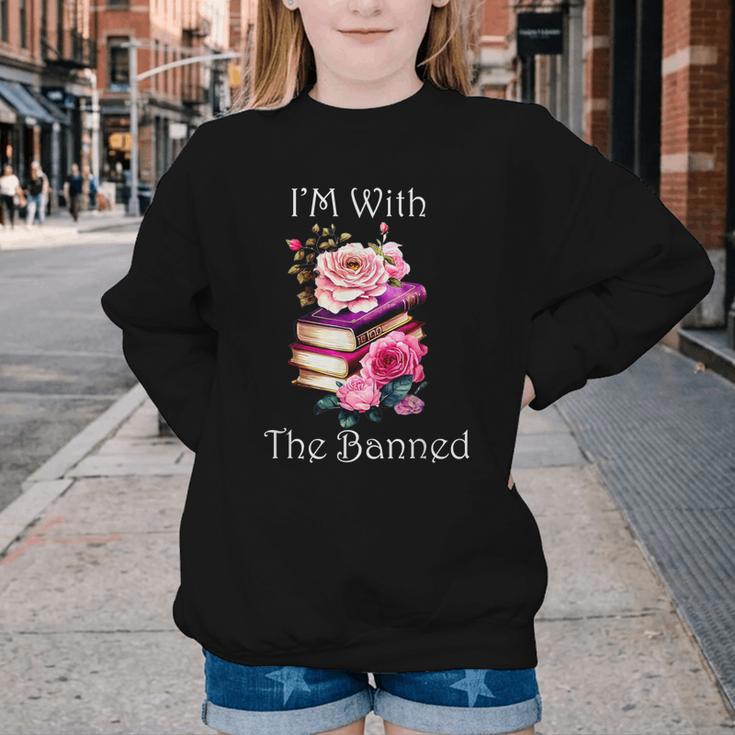 I'm With The Banned Books Bold Statement Against Censorshi Youth Crewneck Sweatshirt