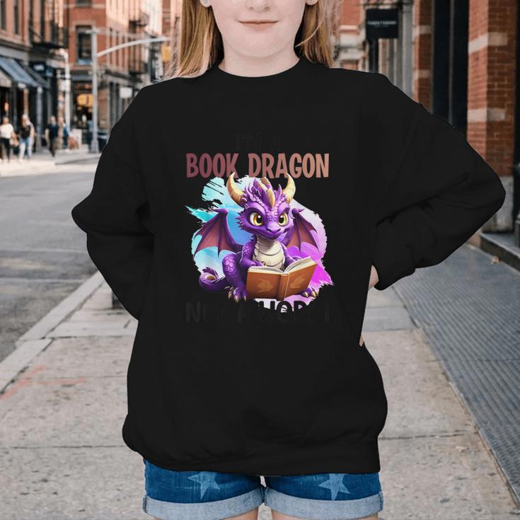 I'm A Book Dragon Not A Worm Youth Crewneck Sweatshirt