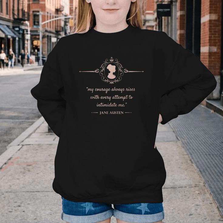 Jane Austen My Courage Always Rises Literary Book Club Youth Crewneck Sweatshirt Jane Austen My Courage Always Rises Literary Book Club Youth Crewneck Sweatshirt