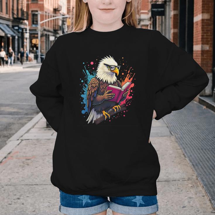 Kawaii Eagle Reads Book Reading Library Book Bookworm Youth Crewneck Sweatshirt Kawaii Eagle Reads Book Reading Library Book Bookworm Youth Crewneck Sweatshirt