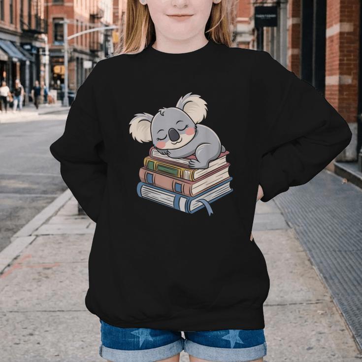 Koala Reading Book Pajama Sleep Youth Crewneck Sweatshirt