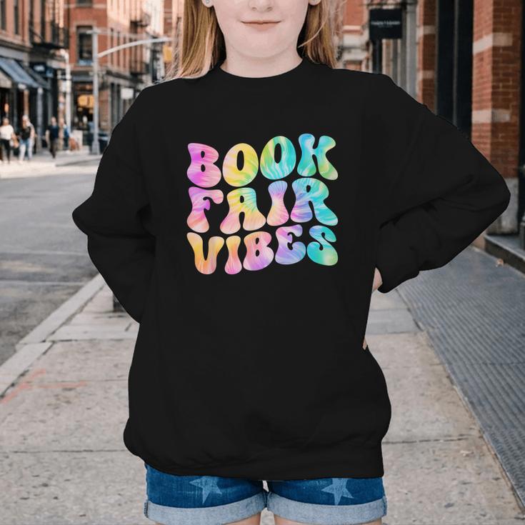 Library Book Fair Vibe Tie Dye School Reading Nostalgic Youth Crewneck Sweatshirt Library Book Fair Vibe Tie Dye School Reading Nostalgic Youth Crewneck Sweatshirt