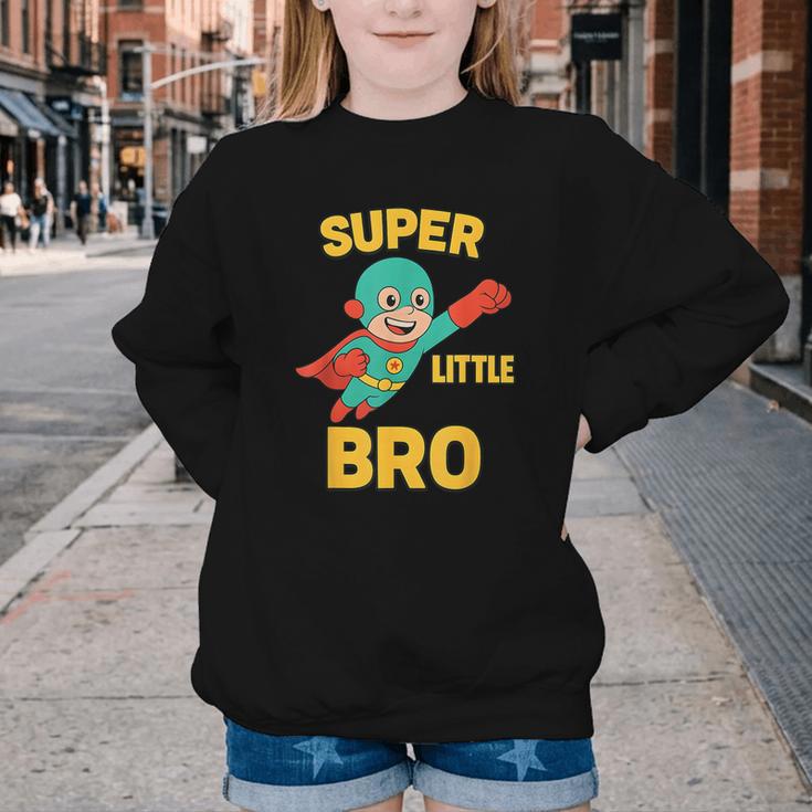 Little Cute Superhero Brother Comic Book Baby Bro Youth Crewneck Sweatshirt Little Cute Superhero Brother Comic Book Baby Bro Youth Crewneck Sweatshirt