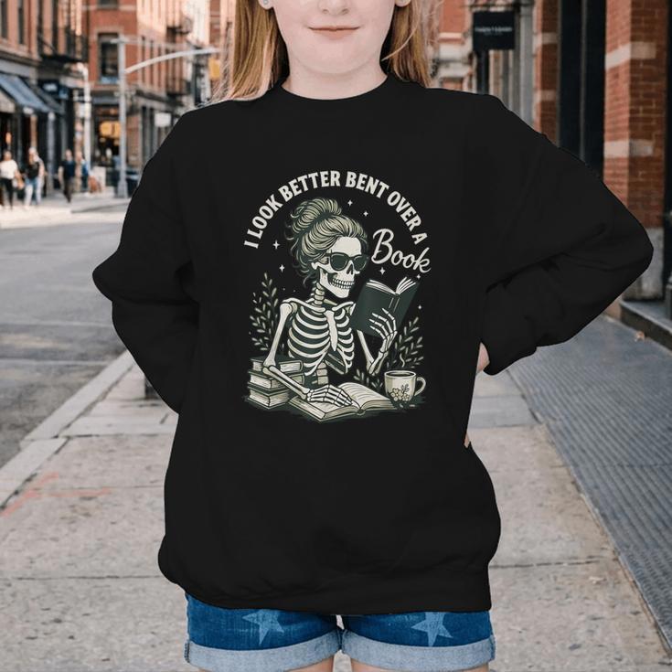 I Look Better Bent Over A Book Youth Crewneck Sweatshirt