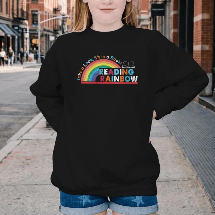 Take A Look A Book Vintage Reading Librarian Rainbow Youth Crewneck Sweatshirt Take A Look A Book Vintage Reading Librarian Rainbow Youth Crewneck Sweatshirt
