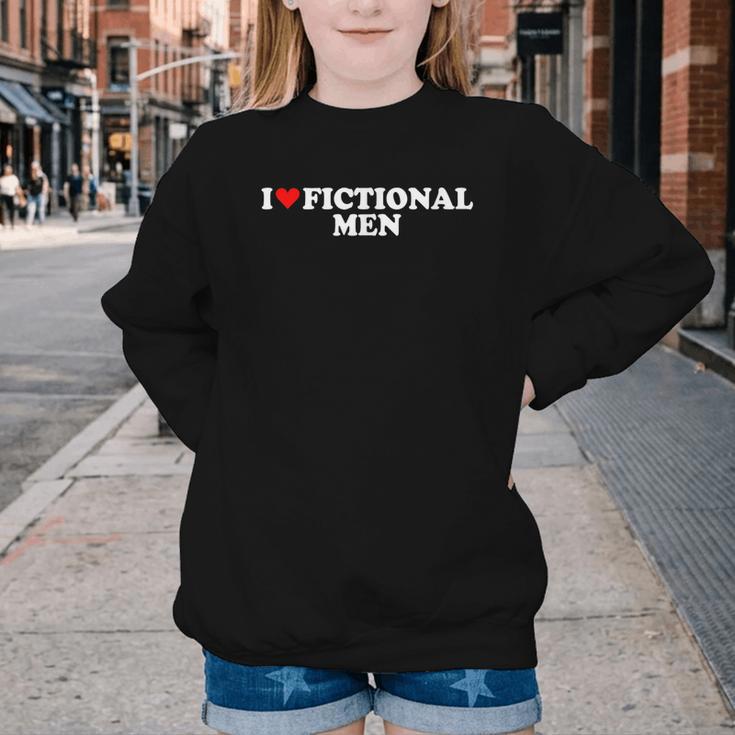 I Love Heart Fictional Men Simple Cute Reading Books Youth Crewneck Sweatshirt