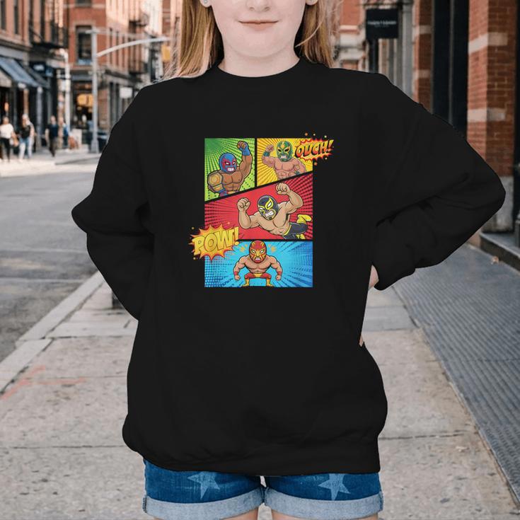 Lucha Libre Comic Book Mexican Wrestling Cartoon Wrestler Youth Crewneck Sweatshirt Lucha Libre Comic Book Mexican Wrestling Cartoon Wrestler Youth Crewneck Sweatshirt