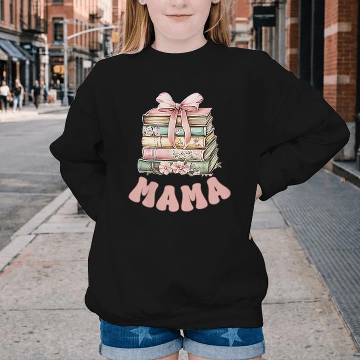 Mama Book First Chapter Birthday Family Matching Party Youth Crewneck Sweatshirt