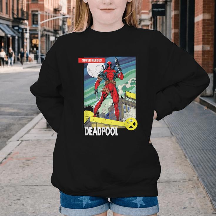 Marvel Comics Deadpool Vintage Book Art Youth Crewneck Sweatshirt
