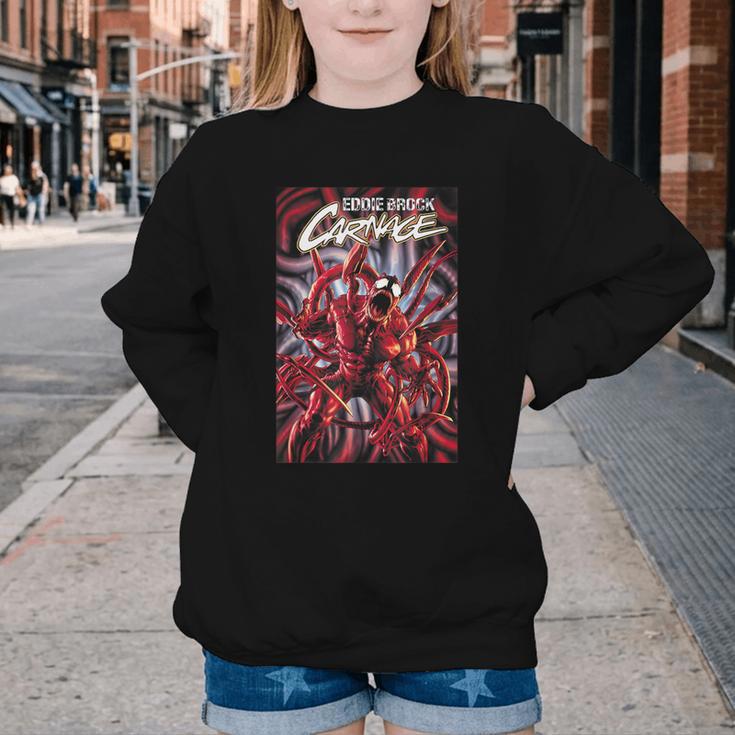 Marvel Spider-Man Eddie Brock Carnage Comic Book Cover Youth Crewneck Sweatshirt Marvel Spider-Man Eddie Brock Carnage Comic Book Cover Youth Crewneck Sweatshirt