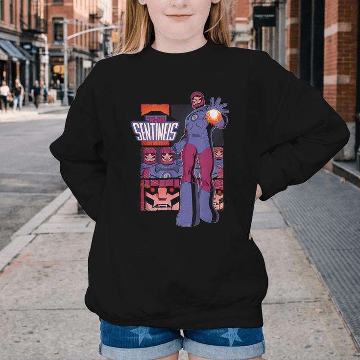 Marvel X-Men '97 Sentinels Vintage Classic Comic Book Panels Youth Crewneck Sweatshirt