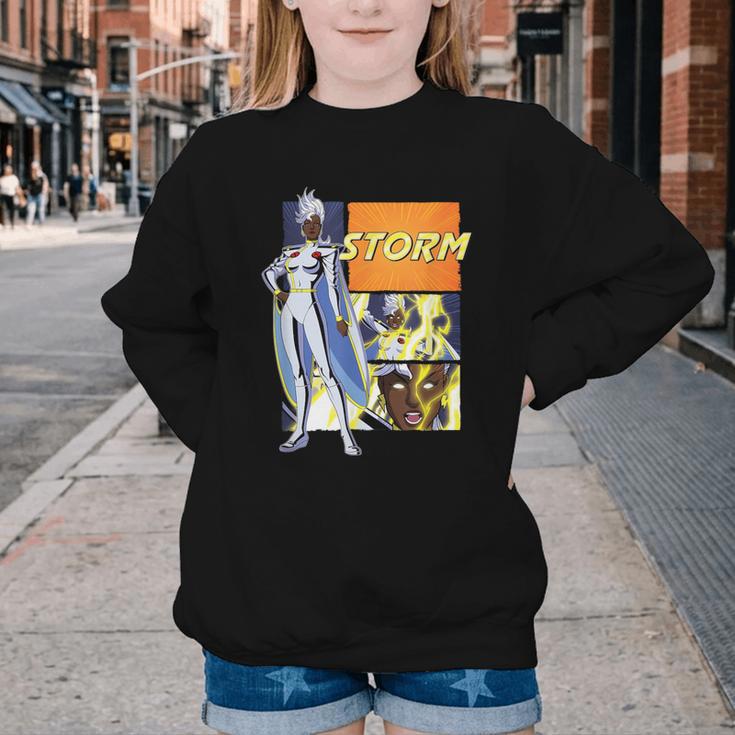 Marvel X-Men '97 Storm Vintage Classic Comic Book Panels Youth Crewneck Sweatshirt