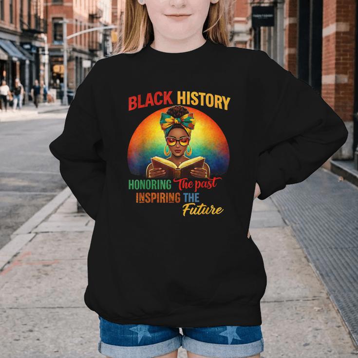 Melanin Honoring Past Inspiring Pride Book Month Youth Crewneck Sweatshirt