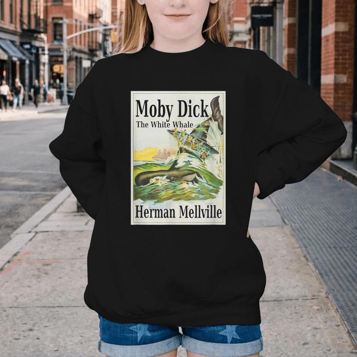 Moby Dick Book Cover Illustration Youth Crewneck Sweatshirt