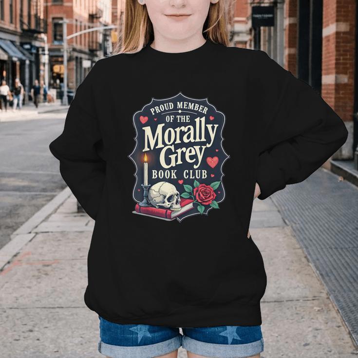 Morally Grey Merch Dark Romance Romantasy Smutty Book Lover Youth Crewneck Sweatshirt
