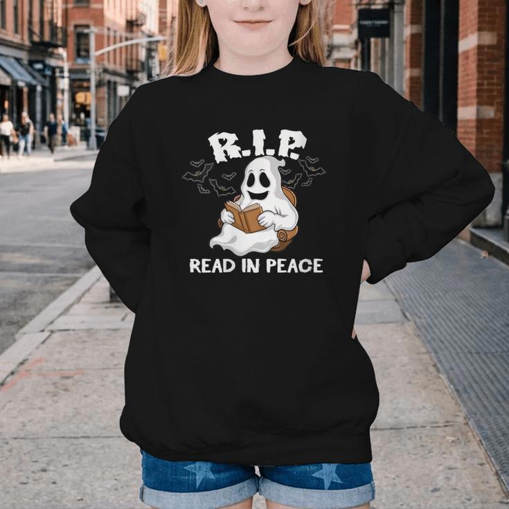 October Reading And Library Awareness Books And Boos Youth Crewneck Sweatshirt October Reading And Library Awareness Books And Boos Youth Crewneck Sweatshirt