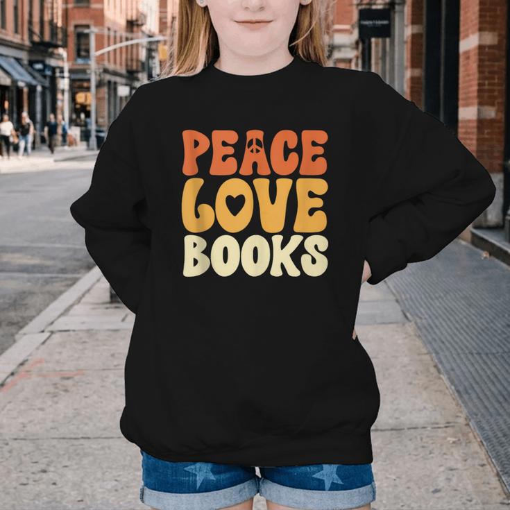 Peace Love Books Men Women Youth Crewneck Sweatshirt