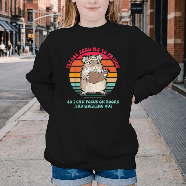 Please Send Me To Prison So I Can Focus On Books Youth Crewneck Sweatshirt Please Send Me To Prison So I Can Focus On Books Youth Crewneck Sweatshirt