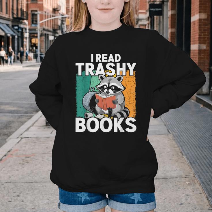 Raccoon Smutty Book Lover Spicy Romance Novels Women's Youth Crewneck Sweatshirt