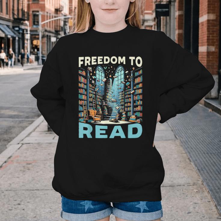 Read Banned Books Bookworm Book Lover Reading Literature Youth Crewneck Sweatshirt