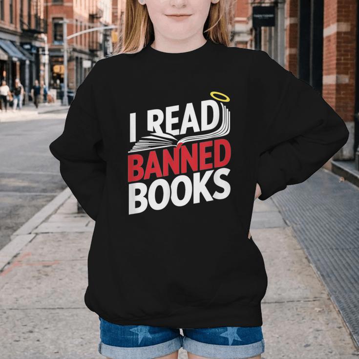 I Read Banned Books Defiant And Bold Youth Crewneck Sweatshirt