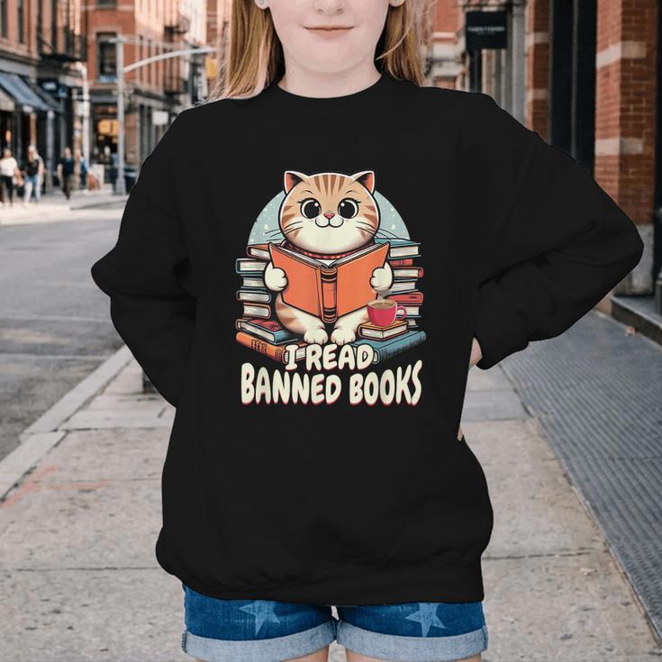 I Read Banned Books Shirt Cat Lover Bookworm Reader Men Women Kids Youth Crewneck Sweatshirt I Read Banned Books Shirt Cat Lover Bookworm Reader Men Women Kids Youth Crewneck Sweatshirt