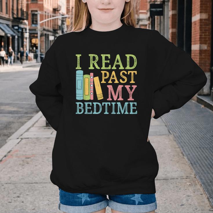 I Read Past My Bedtime Book Quote Humor Youth Crewneck Sweatshirt