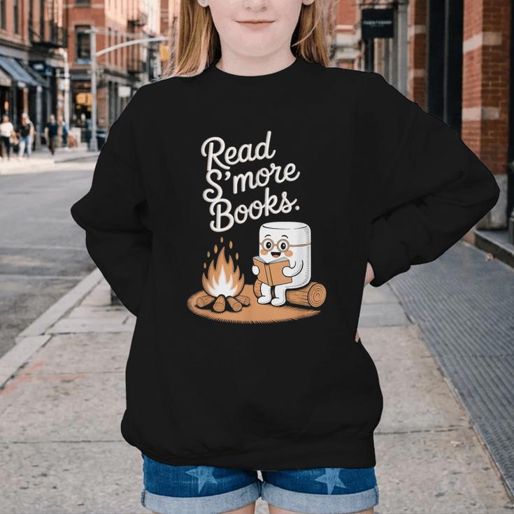 Read S'More Books Camping Outdoors Reading Campfire Smores Youth Crewneck Sweatshirt